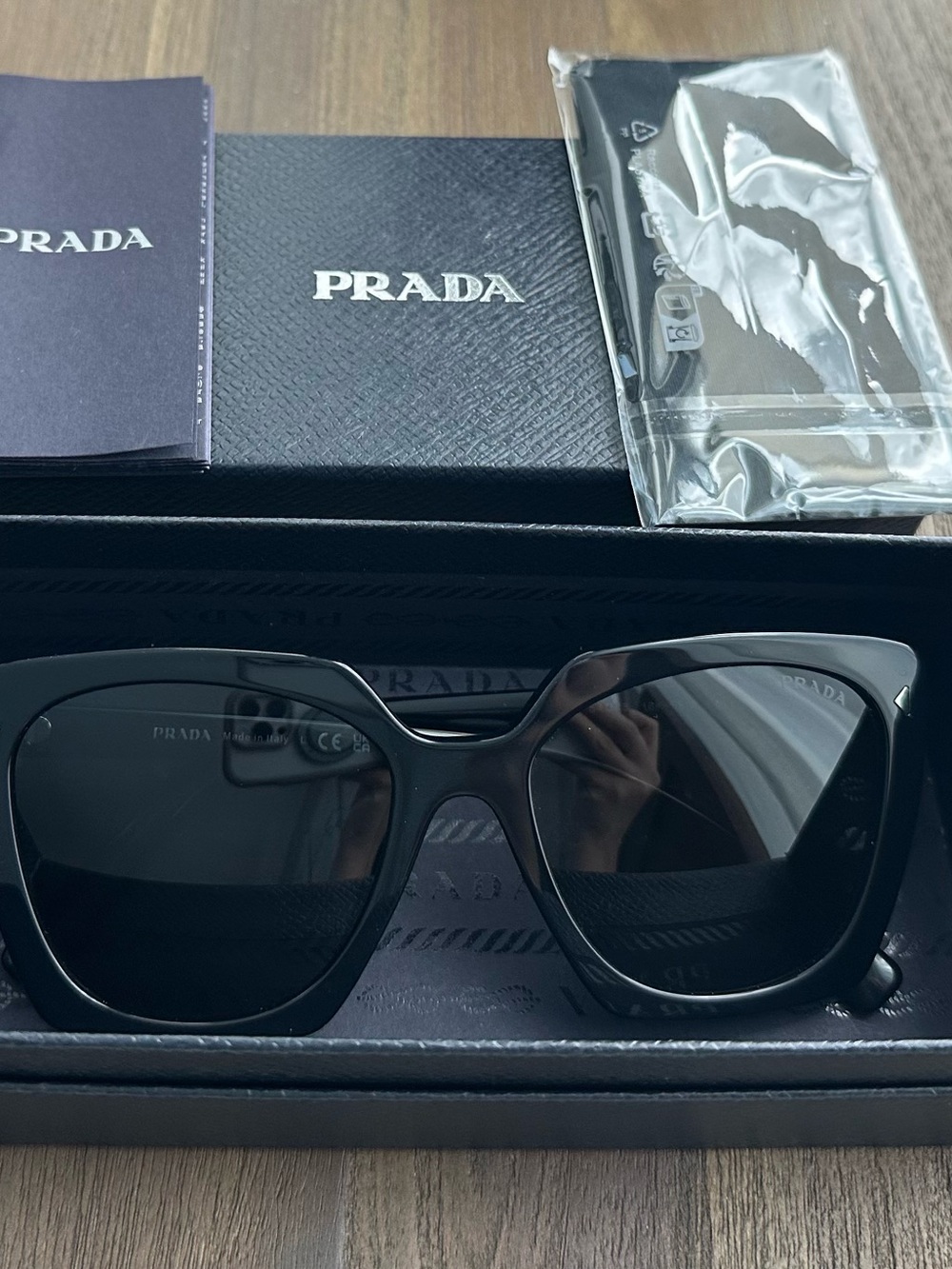 Prada Black Oversized Square Sunglasses